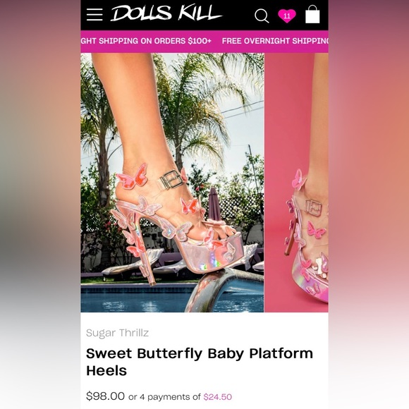 SOLD on Depop - Sugar Thrillz Sweet Butterfly Baby Platform Heels - Picture 7 of 8
